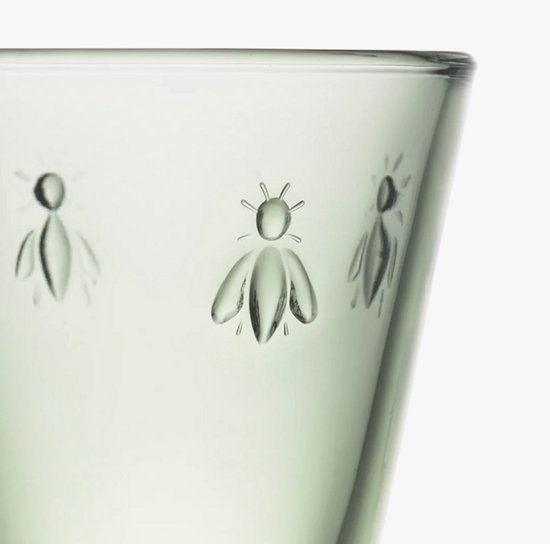 La Rochère Set van 4 Groene Wijnglazen met Bijen Design – Frans Design