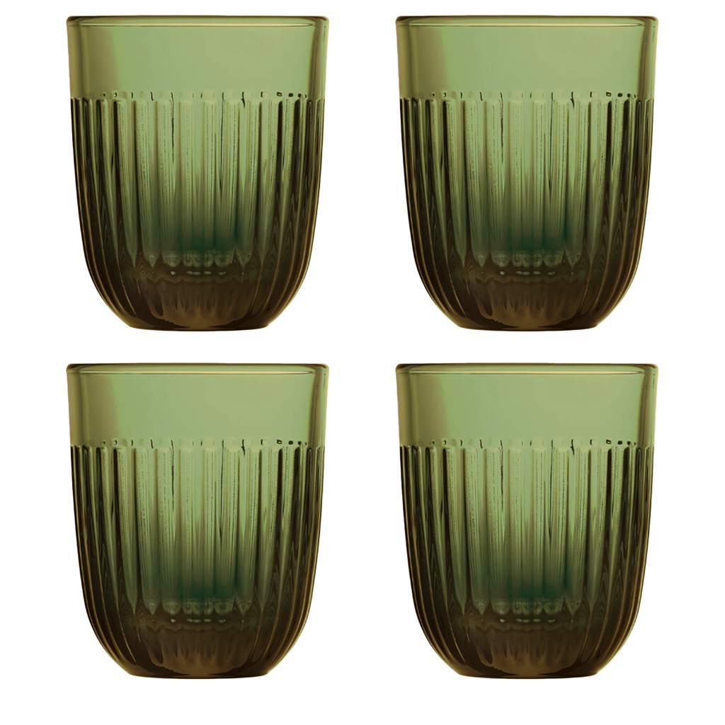 Set van 4 Luxe Drinkglazen – Stijlvol Ribbelontwerp van hoogwaardig Frans glas - La Rochère Quessant