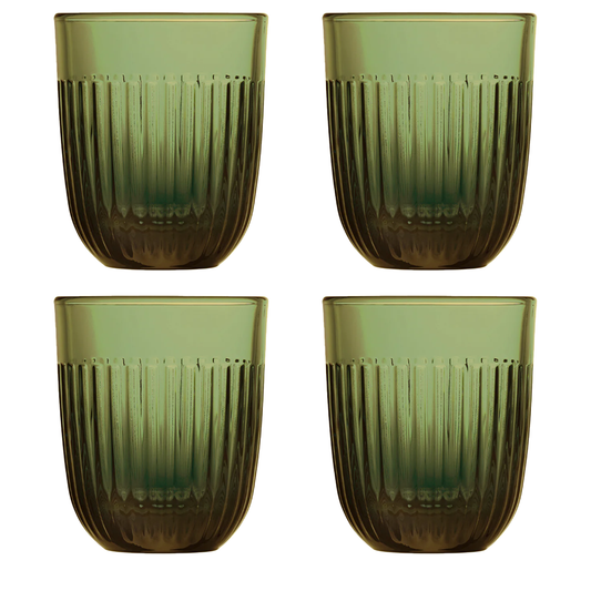 Set van 4 Luxe Drinkglazen – Stijlvol Ribbelontwerp van hoogwaardig Frans glas - La Rochère Quessant