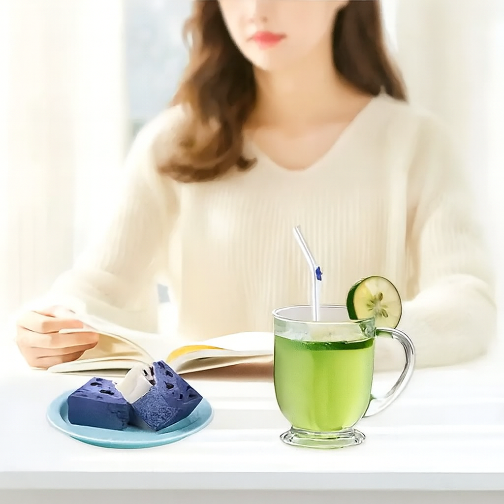 Herbruikbare Glazen Bloemen Rietjes Set – 4 glazen rietjes met Schoonmaakborstel – Rietjes voor Feestjes, Bruiloften, Keuken & Strand – Decoratief & Milieuvriendelijk – Geschikt als Geschenk - smoothies, cocktails, iced coffee of Matcha